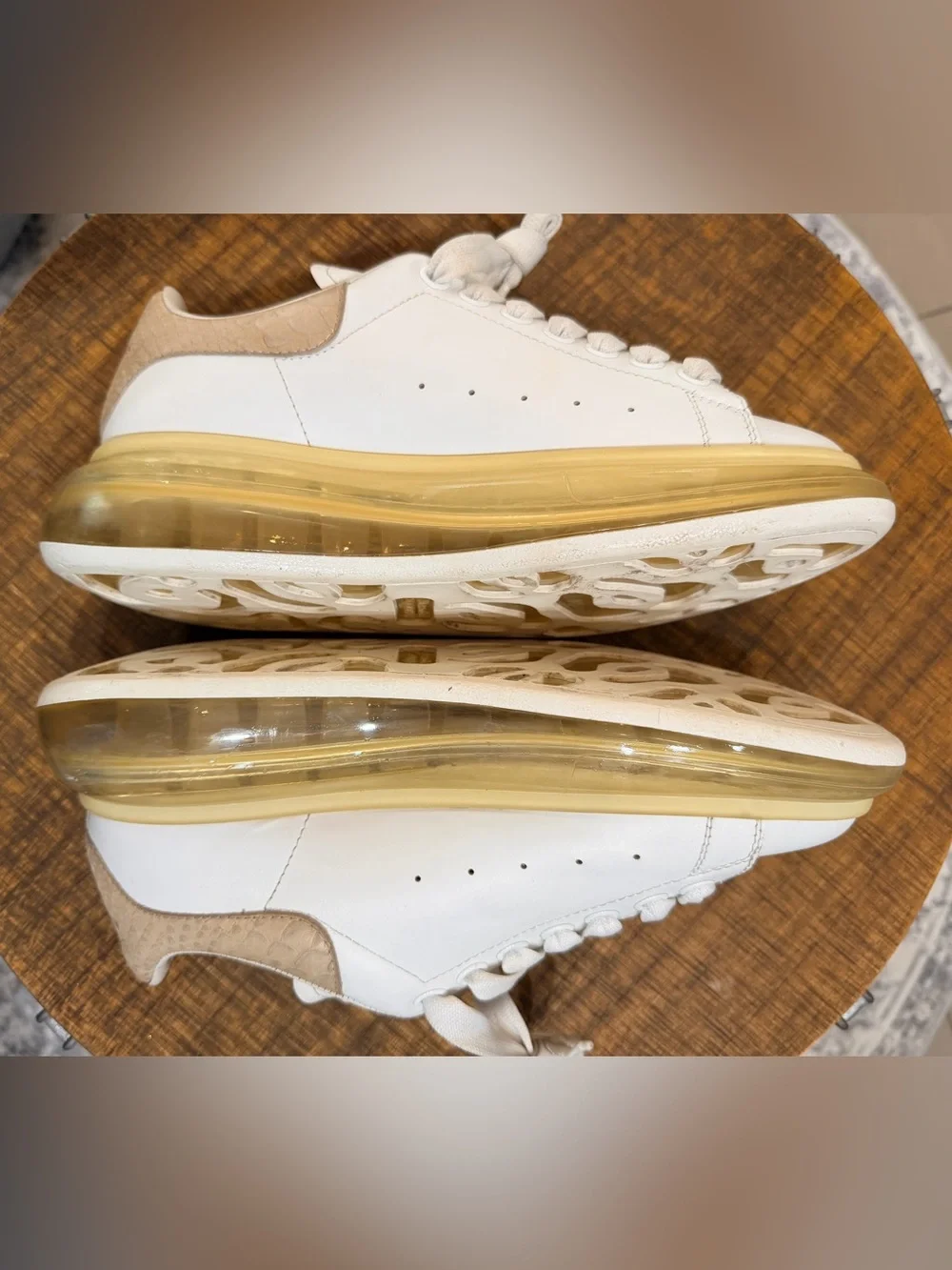 Alexander McQueen Oversized Sneakers White Amber Sole EU 39 US 9 Leather